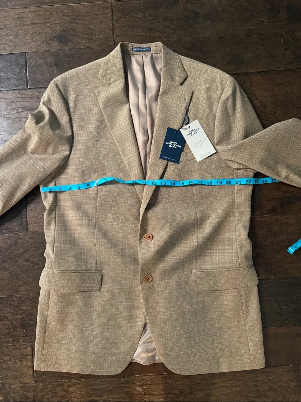 Hart Schaffner Marx Tan Sport Coat - Subtle Check 44L NWT Wool Lightweight